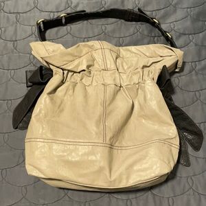 Grey topshop purse with black strap